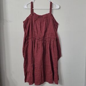 *NWT Lane Bryant Deep Red Midi Dress Size 18 Cotton